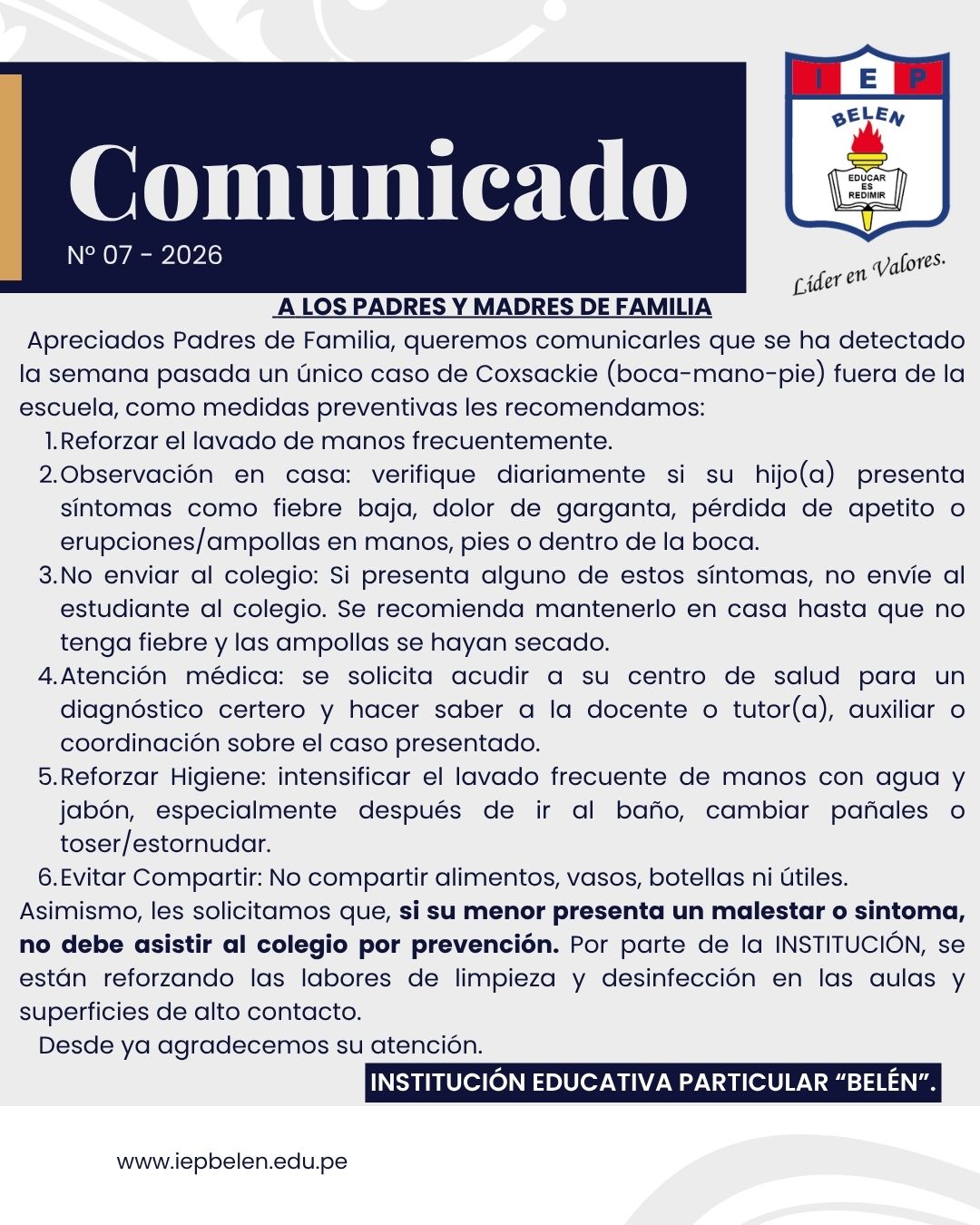 COMUNICADO GENERAL N°07-2026