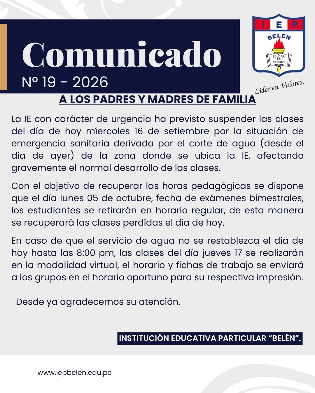 COMUNICADO GENERAL N°19-2026