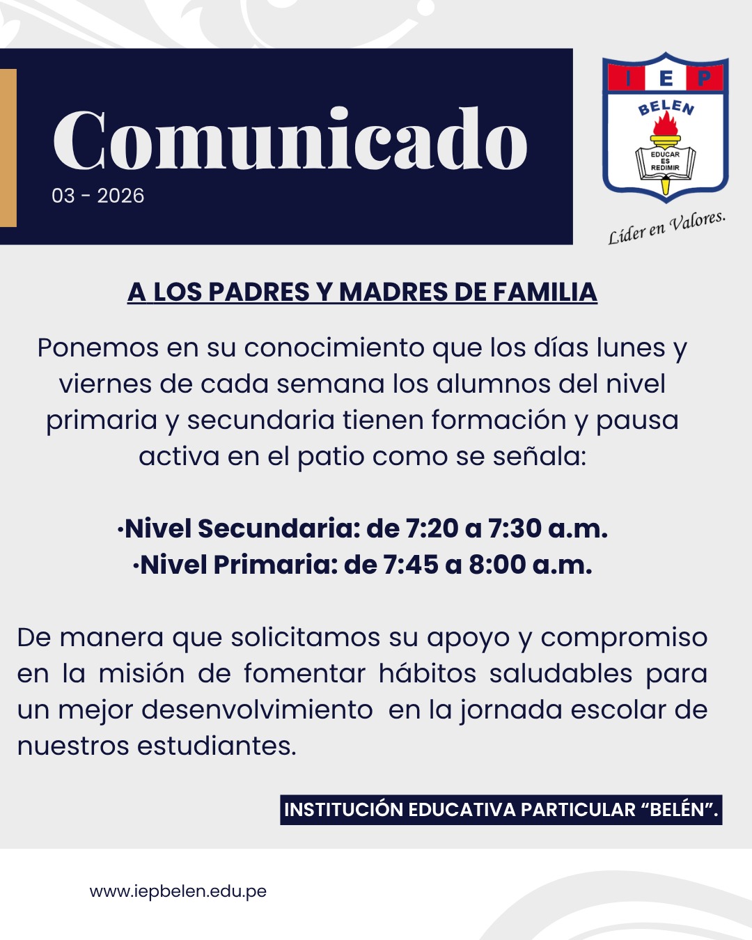 COMUNICADO GENERAL N°03-2026