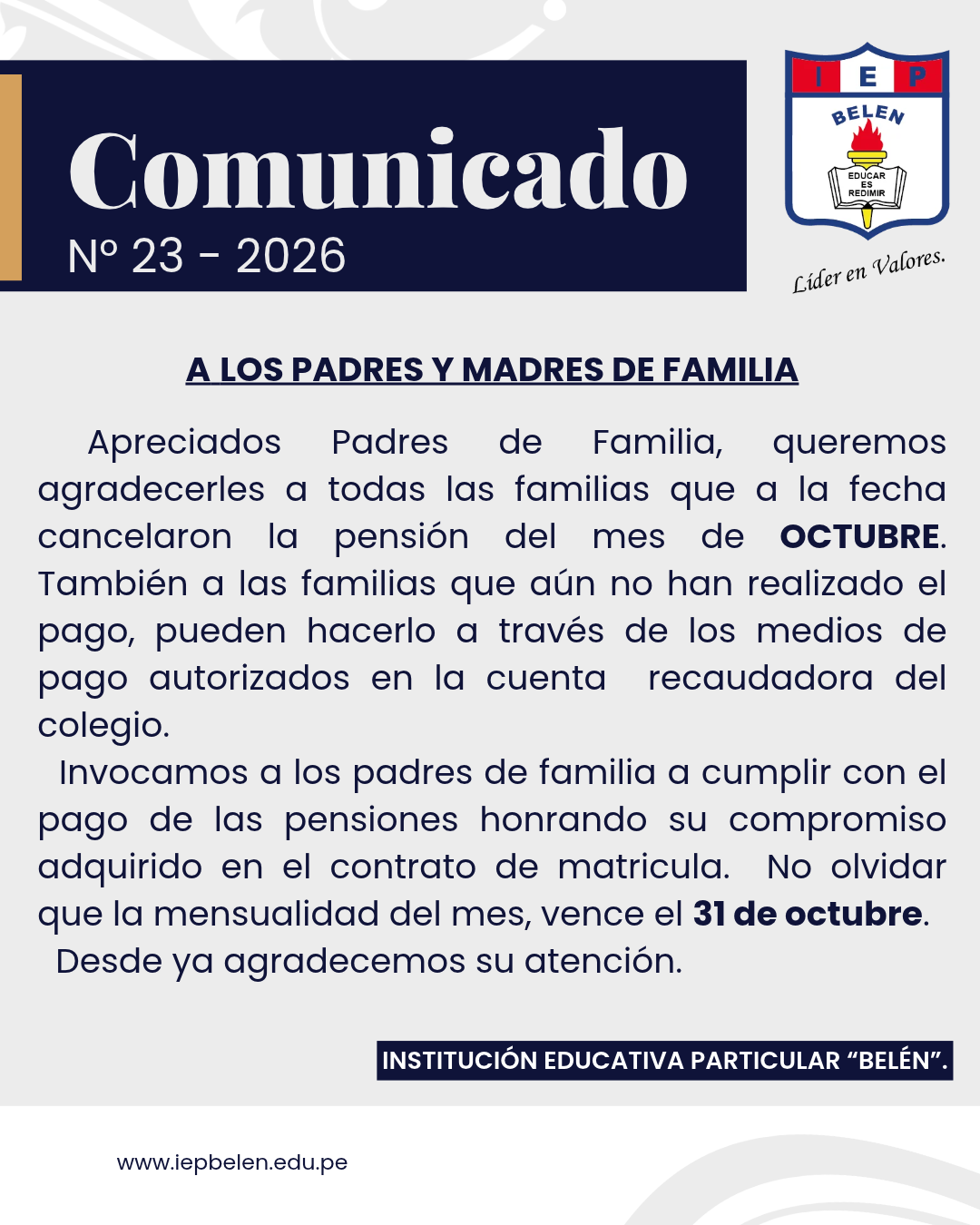 COMUNICADO GENERAL N°23-2026